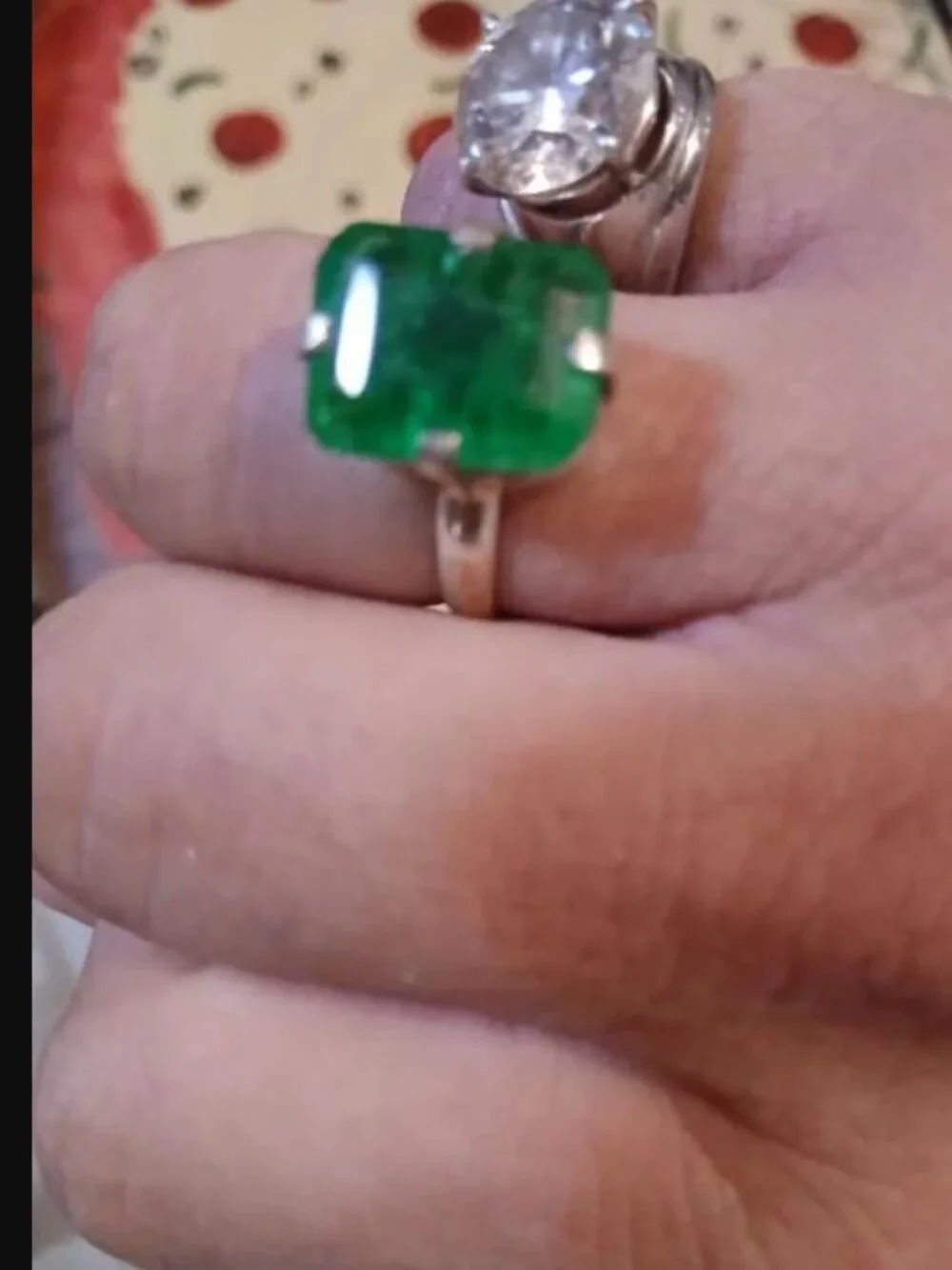 Natural Zambian Emerald Ring 10.9 CT Certified Large 14x16mm Beryl Statement